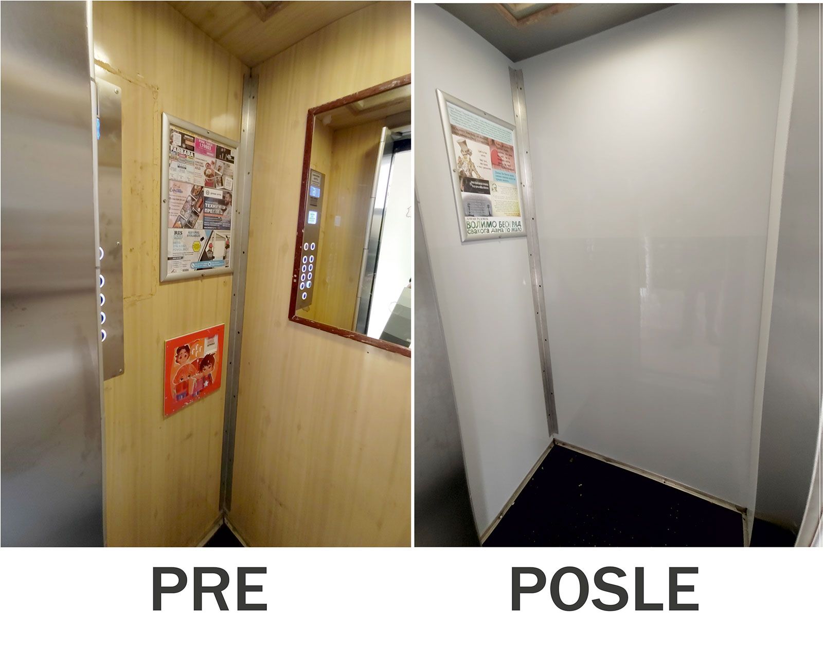 folija za liftove pre i posle